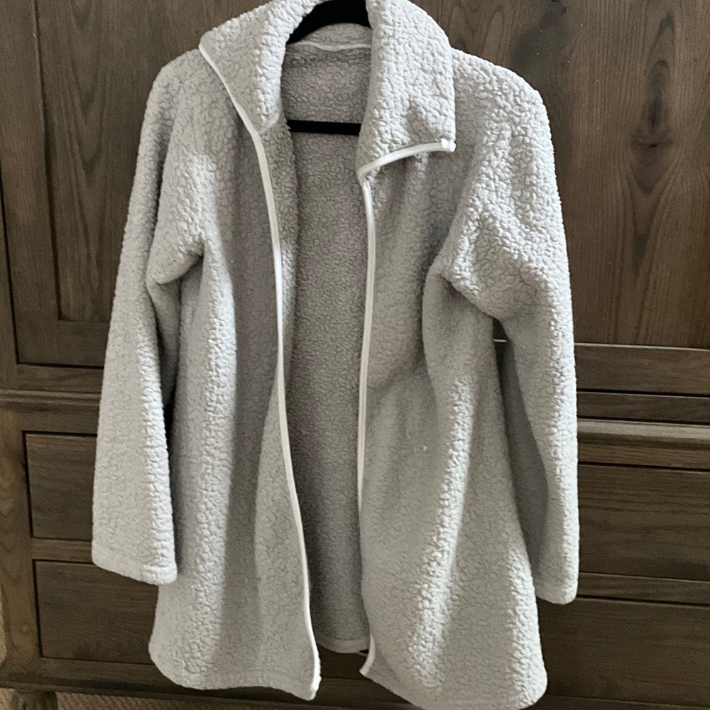 Cozy Gray Sherpa Jacket
